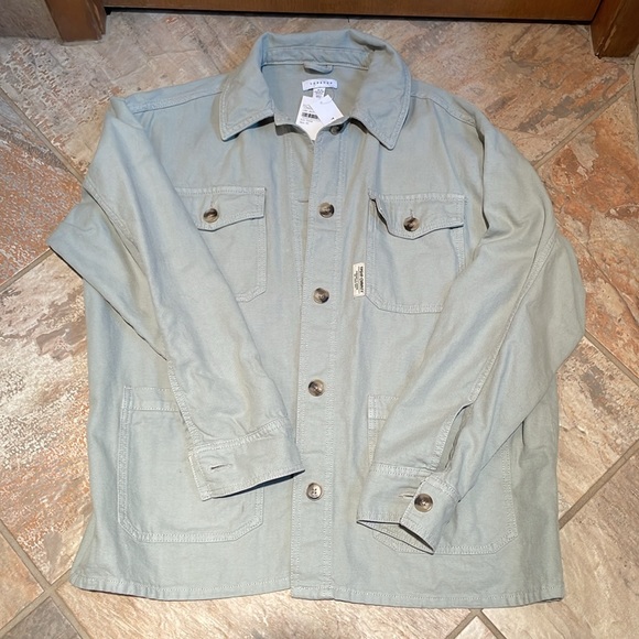 NWT Topshop Topshop oversized lightweight shacket with woven label - Picture 10 of 14